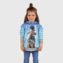 Толстовка-худи детская Атака Титанов Микаса Аккерман, цвет: 3D-меланж — фото 2