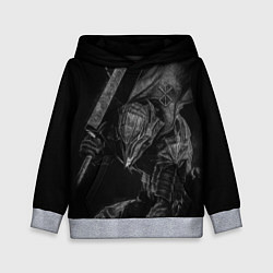 Толстовка-худи детская БЕРСЕРК черно - белый, цвет: 3D-меланж