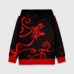 Толстовка-худи детская ТАТУИРОВКА ДРАКЕНА, цвет: 3D-красный