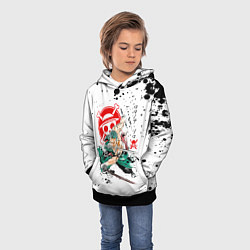 Толстовка-худи детская Ророноа Зоро пират Соломенной Шляпы, цвет: 3D-черный — фото 2