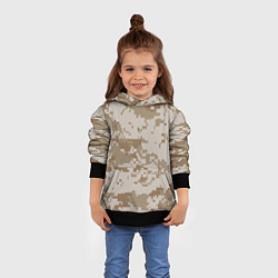 Толстовка-худи детская Камуфляжный пиксель, цвет: 3D-черный — фото 2