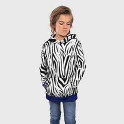 Толстовка-худи детская Черно-белая зебра, цвет: 3D-синий — фото 2