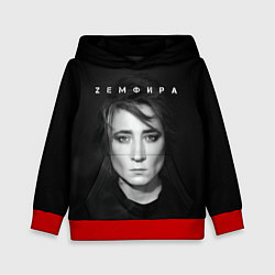 Толстовка-худи детская Zемфира красивый портрет, цвет: 3D-красный