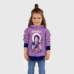 Толстовка-худи детская ZEMFIRA арт ужин, цвет: 3D-синий — фото 2