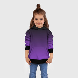 Толстовка-худи детская Ночной градиент Фиолетовый, цвет: 3D-черный — фото 2