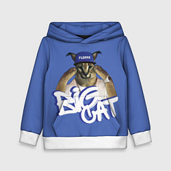 Толстовка-худи детская Big Cat Floppa, цвет: 3D-белый
