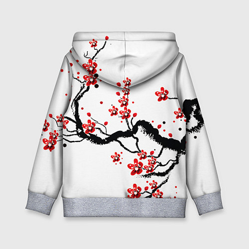 Детская толстовка САКУРА ЦВЕТЁТ И БЛАГАУХАЕТ / 3D-Меланж – фото 2