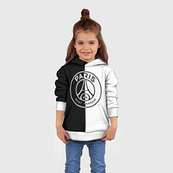 Толстовка-худи детская ФК ПСЖ PSG BLACK & WHITE, цвет: 3D-белый — фото 2