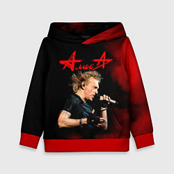 Толстовка-худи детская Константин Кинчев - Алиса, цвет: 3D-красный