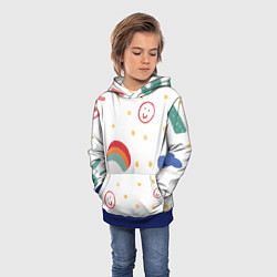 Толстовка-худи детская Детский рисунок, цвет: 3D-синий — фото 2