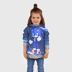 Толстовка-худи детская SONIC СОНИК СИНИЙ ЁЖ Z, цвет: 3D-меланж — фото 2