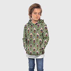 Толстовка-худи детская ICE SCREAM зеленый паттерн, цвет: 3D-белый — фото 2