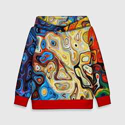 Толстовка-худи детская Психоделическое искусство, цвет: 3D-красный