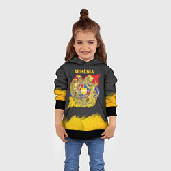Толстовка-худи детская Yellow and Black Armenia, цвет: 3D-черный — фото 2