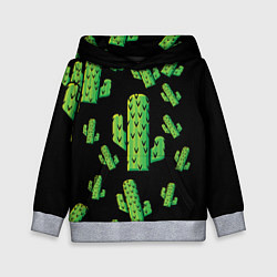 Толстовка-худи детская Cactus Time - Веселые кактусы, цвет: 3D-меланж
