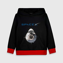 Толстовка-худи детская SpaceX Dragon 2, цвет: 3D-красный