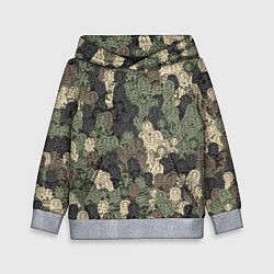 Толстовка-худи детская Камуфляж из матрёшек, цвет: 3D-меланж