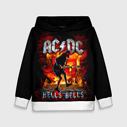 Толстовка-худи детская ACDC HELLS BELLS, цвет: 3D-белый