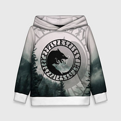 Толстовка-худи детская FENRIR РУНЫ RUNES Z, цвет: 3D-белый