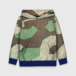 Толстовка-худи детская Камуфляж хаки армейский, цвет: 3D-синий