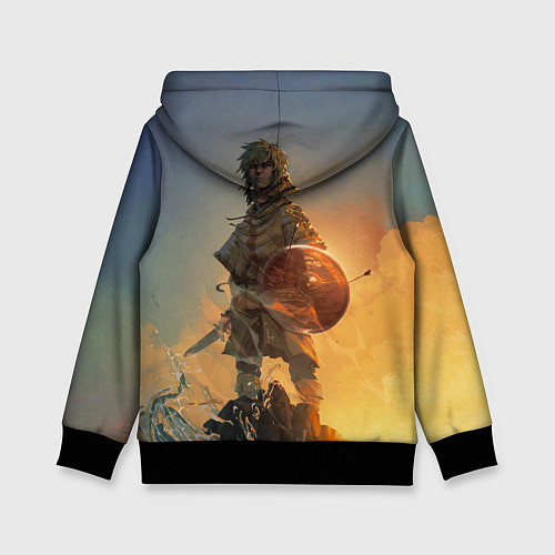 Детская толстовка Винланд стоит на скале сага / 3D-Черный – фото 2