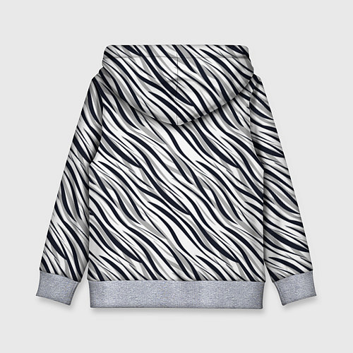 Детская толстовка Черно-белый полосатый тигровый / 3D-Меланж – фото 2