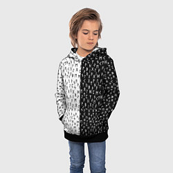 Толстовка-худи детская Руны чёрно-белое, цвет: 3D-черный — фото 2