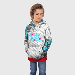 Толстовка-худи детская Игра в кальмара, цвет: 3D-красный — фото 2