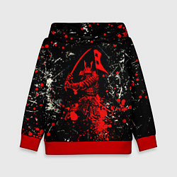 Толстовка-худи детская Красный Японский Самурай Samurai, цвет: 3D-красный