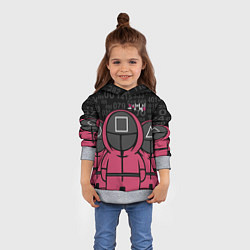 Толстовка-худи детская SQUID GAME: ФИГУРКИ СТРАЖЕЙ, цвет: 3D-меланж — фото 2