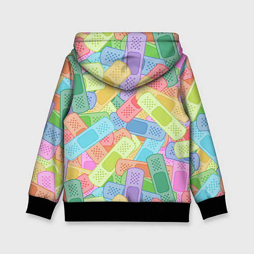 Детская толстовка Цветные пластыри / 3D-Черный – фото 2