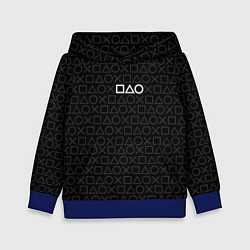 Толстовка-худи детская ПАТТЕРН КРУГ КВАДРАТ ТРЕУГОЛЬНИК PATTERN, цвет: 3D-синий
