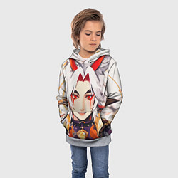 Толстовка-худи детская Arataki Itto Genshin Impact, цвет: 3D-меланж — фото 2
