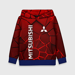 Толстовка-худи детская Митсубиси 3D плиты, цвет: 3D-синий