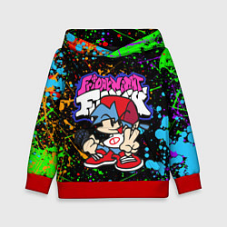 Толстовка-худи детская FRIDAY NIGHT FUNKIN БРЫЗГИ КРАСОК, ГЕРОЙ, цвет: 3D-красный