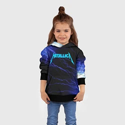 Толстовка-худи детская METALLICA BLUE FLASH МЕТАЛЛИКА СИНИЕ МОЛНИИ, цвет: 3D-черный — фото 2