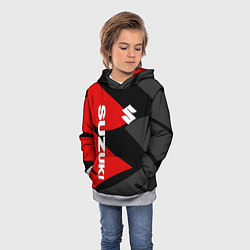 Толстовка-худи детская SUZUKI СУЗУКИ RED LOGO, цвет: 3D-меланж — фото 2