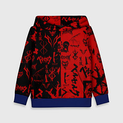 Толстовка-худи детская BERSERK BLACK RED БЕРСЕРК ПАТТЕРН, цвет: 3D-синий