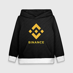 Толстовка-худи детская БИНАНС ЛОГО CARBON BINANCE LOGO, цвет: 3D-белый