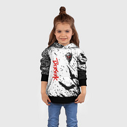 Толстовка-худи детская Берсерк: Гранж, цвет: 3D-черный — фото 2