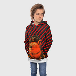 Толстовка-худи детская Медведь в форме, цвет: 3D-белый — фото 2