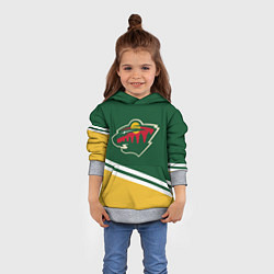 Толстовка-худи детская Minnesota Wild NHL, цвет: 3D-меланж — фото 2