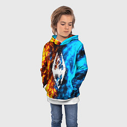 Толстовка-худи детская TES SKYRIM BATTLE FIRE БИТВА ОГНЕЙ, цвет: 3D-белый — фото 2