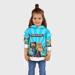 Толстовка-худи детская МАЙНКРАФТ ГЕРОИ ИГРЫ MINECRAFT, цвет: 3D-белый — фото 2
