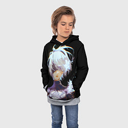 Толстовка-худи детская Венецианская девушка Nier automata 2b, цвет: 3D-меланж — фото 2
