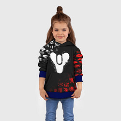 Толстовка-худи детская DESTINY 2 RED & WHITE PATTERN LOGO, цвет: 3D-синий — фото 2