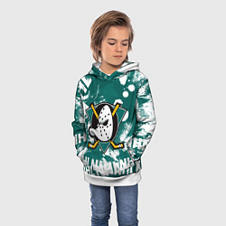 Толстовка-худи детская Анахайм Дакс Anaheim Ducks, цвет: 3D-белый — фото 2
