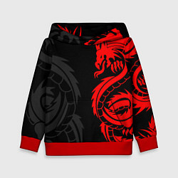 Толстовка-худи детская КРАСНЫЙ ДРАКОН ТАТУ RED DRAGON TATTOO, цвет: 3D-красный