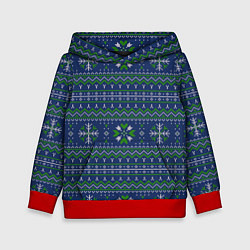 Толстовка-худи детская Узорный свитер, цвет: 3D-красный