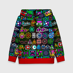 Толстовка-худи детская Geometry Dash: Heroes, цвет: 3D-красный